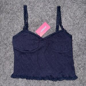 Edikted Navy Lace Tank Top